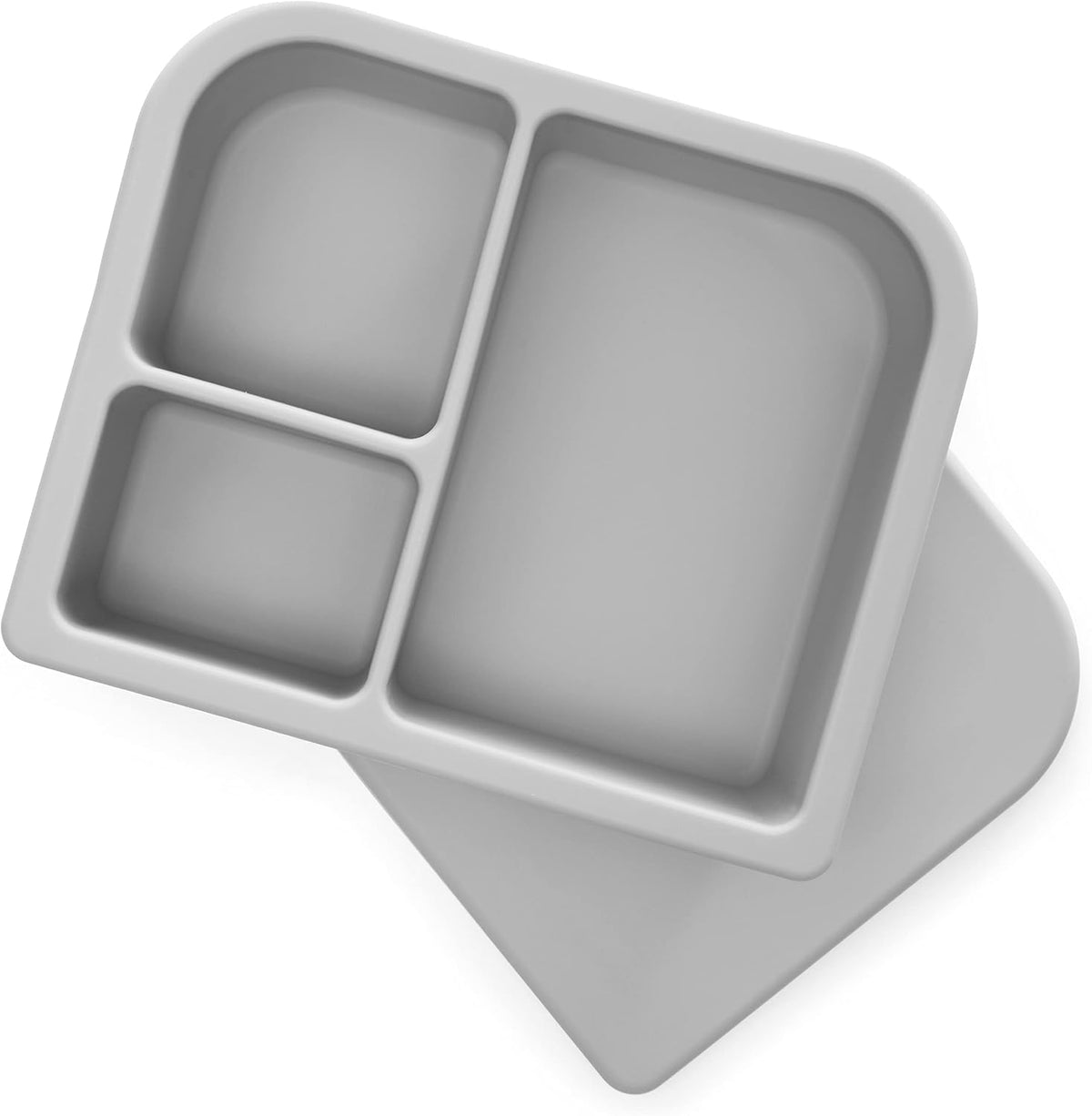 Unbreakable Silicone Lunch Box for Kids and Adults - Leak Proof Divided Bento Box (Plum)