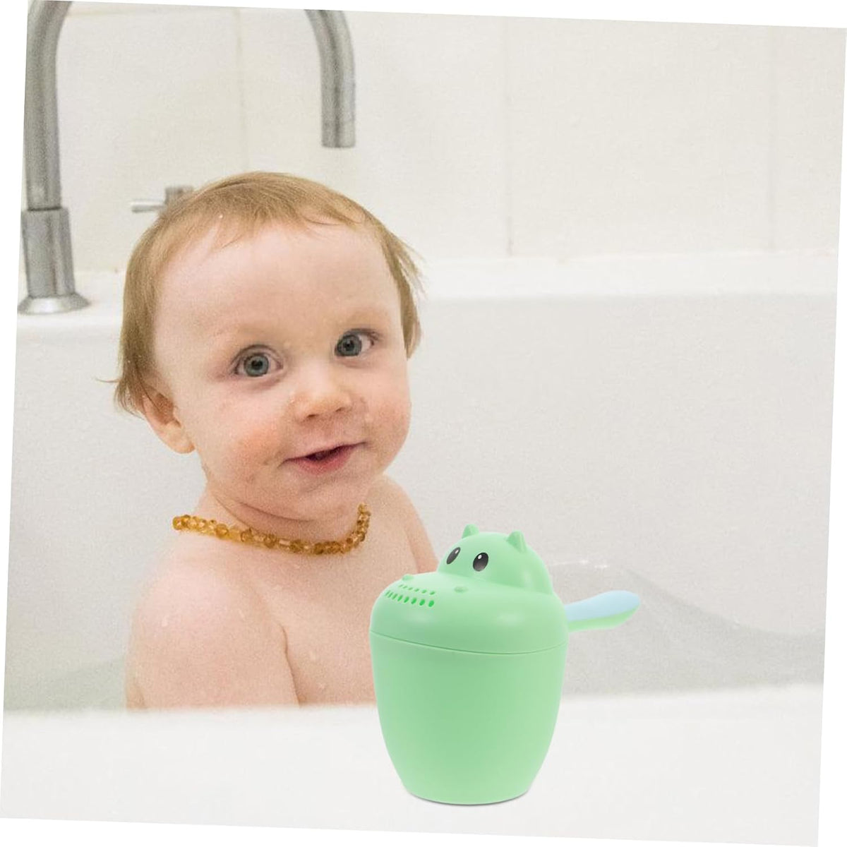 Hippo Shampoo Rinse Cup Baby Bath Cup for Hair Washing Easy-Grip Handle Water Pouring Scoop Toddler Bath Rinser for Comfortable Rinsing 7.67 X 6.29 X 3.93 in