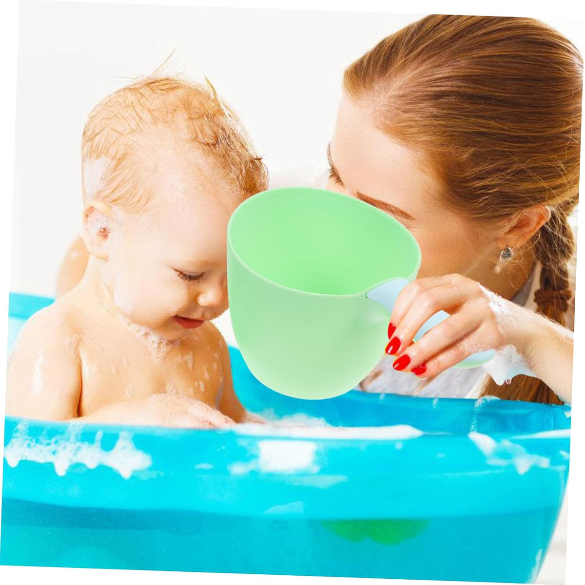 Hippo Shampoo Rinse Cup Baby Bath Cup for Hair Washing Easy-Grip Handle Water Pouring Scoop Toddler Bath Rinser for Comfortable Rinsing 7.67 X 6.29 X 3.93 in