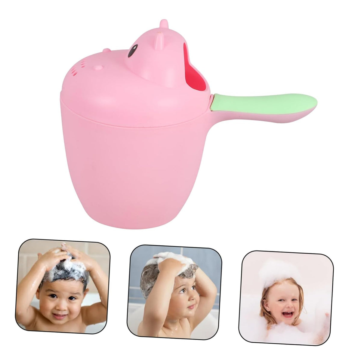 Hippo Shampoo Rinse Cup Baby Bath Cup for Hair Washing Easy-Grip Handle Water Pouring Scoop Toddler Bath Rinser for Comfortable Rinsing 7.67 X 6.29 X 3.93 in
