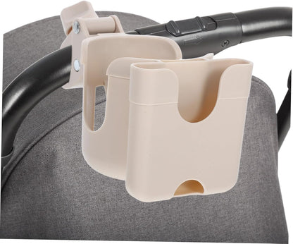 Stroller Cup Holder with Phone Mount and Bottle Rack PP Abs Material Secure Lock Easy Installation for Bikes Walkers and Wheelchairs Fits Water Bottles and Sippy Cups