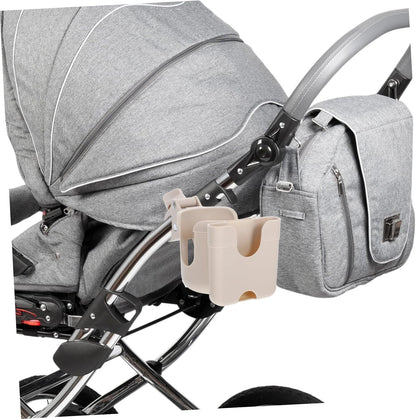 Stroller Cup Holder with Phone Mount and Bottle Rack PP Abs Material Secure Lock Easy Installation for Bikes Walkers and Wheelchairs Fits Water Bottles and Sippy Cups