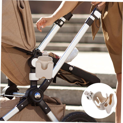 Stroller Cup Holder with Phone Mount and Bottle Rack PP Abs Material Secure Lock Easy Installation for Bikes Walkers and Wheelchairs Fits Water Bottles and Sippy Cups