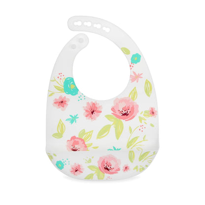 Nuby Adjustable Easy Clean Soft Silicone Bibs - 2 Pack