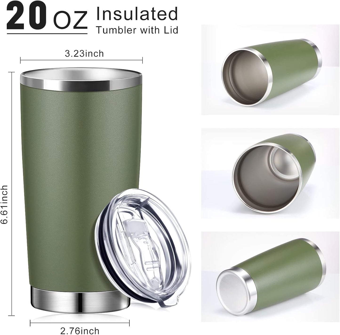 36 Pack Stainless Steel Tumblers Bulk with Lids Double Wall Vacuum Insulated Coffee Cups Blank leakproof Powder Coated Tumblers for Engraving Wedding Graduation Party Favors(20 oz,Mixed)