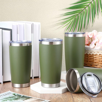 36 Pack Stainless Steel Tumblers Bulk with Lids Double Wall Vacuum Insulated Coffee Cups Blank leakproof Powder Coated Tumblers for Engraving Wedding Graduation Party Favors(20 oz,Mixed)