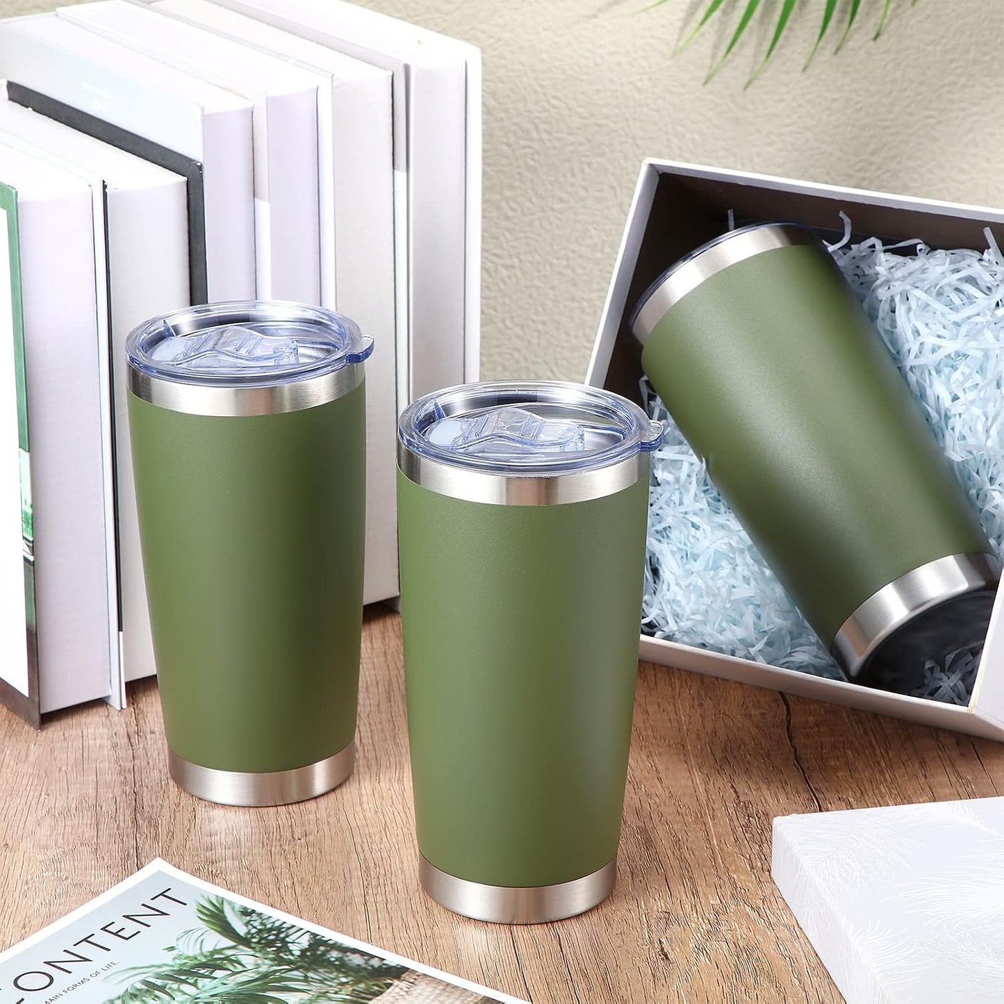 36 Pack Stainless Steel Tumblers Bulk with Lids Double Wall Vacuum Insulated Coffee Cups Blank leakproof Powder Coated Tumblers for Engraving Wedding Graduation Party Favors(20 oz,Mixed)