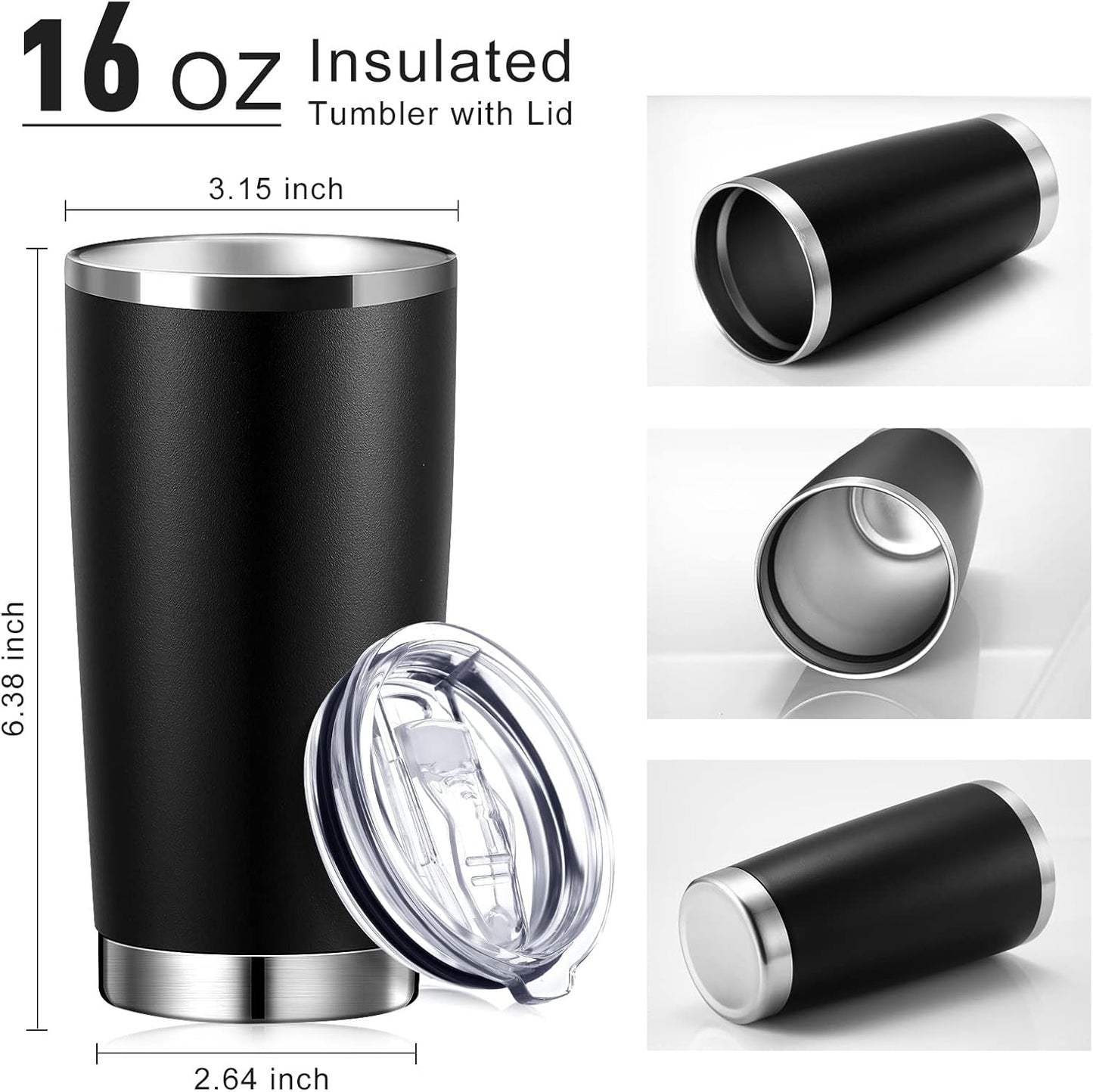 36 Pack Stainless Steel Tumblers Bulk with Lids Double Wall Vacuum Insulated Coffee Cups Blank leakproof Powder Coated Tumblers for Engraving Wedding Graduation Party Favors(20 oz,Mixed)