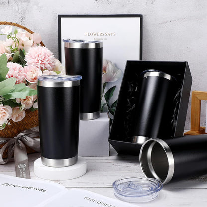 36 Pack Stainless Steel Tumblers Bulk with Lids Double Wall Vacuum Insulated Coffee Cups Blank leakproof Powder Coated Tumblers for Engraving Wedding Graduation Party Favors(20 oz,Mixed)