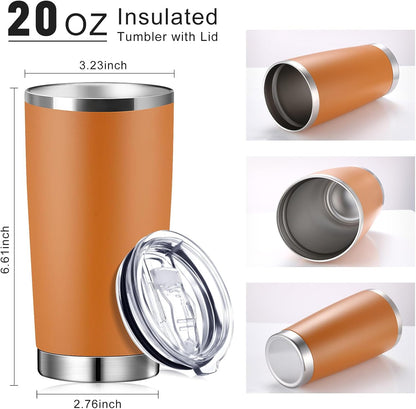 36 Pack Stainless Steel Tumblers Bulk with Lids Double Wall Vacuum Insulated Coffee Cups Blank leakproof Powder Coated Tumblers for Engraving Wedding Graduation Party Favors(20 oz,Mixed)
