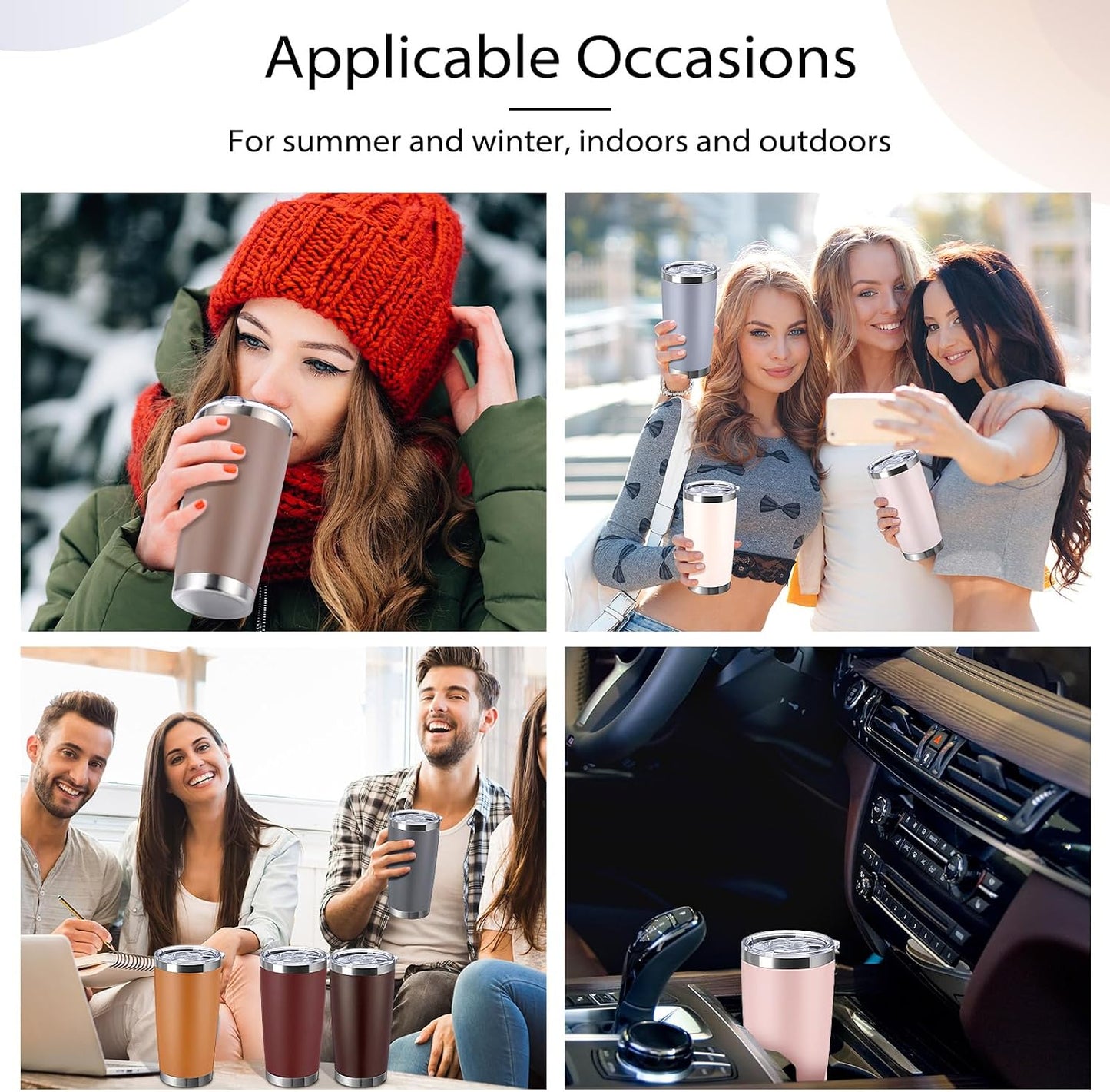 36 Pack Stainless Steel Tumblers Bulk with Lids Double Wall Vacuum Insulated Coffee Cups Blank leakproof Powder Coated Tumblers for Engraving Wedding Graduation Party Favors(20 oz,Mixed)