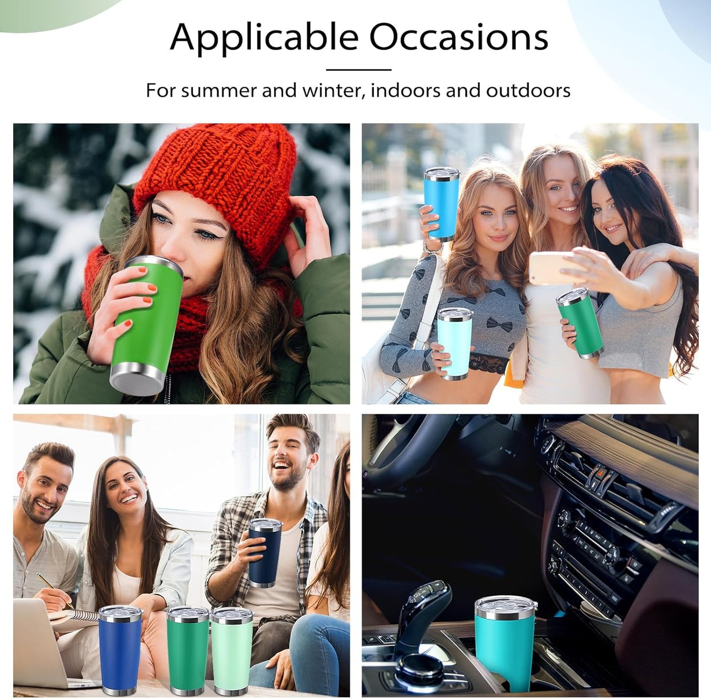 36 Pack Stainless Steel Tumblers Bulk with Lids Double Wall Vacuum Insulated Coffee Cups Blank leakproof Powder Coated Tumblers for Engraving Wedding Graduation Party Favors(20 oz,Mixed)
