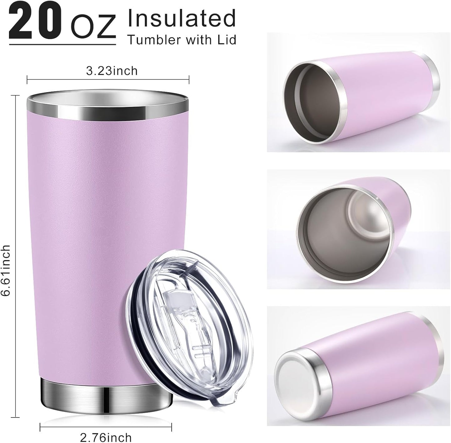 36 Pack Stainless Steel Tumblers Bulk with Lids Double Wall Vacuum Insulated Coffee Cups Blank leakproof Powder Coated Tumblers for Engraving Wedding Graduation Party Favors(20 oz,Mixed)
