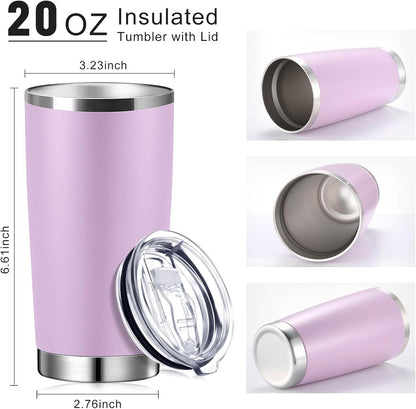 36 Pack Stainless Steel Tumblers Bulk with Lids Double Wall Vacuum Insulated Coffee Cups Blank leakproof Powder Coated Tumblers for Engraving Wedding Graduation Party Favors(20 oz,Mixed)