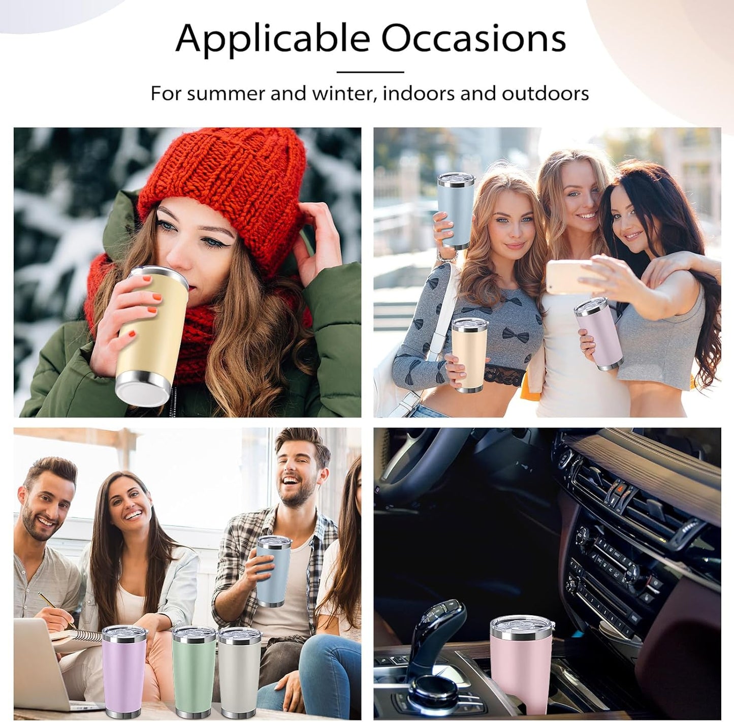 36 Pack Stainless Steel Tumblers Bulk with Lids Double Wall Vacuum Insulated Coffee Cups Blank leakproof Powder Coated Tumblers for Engraving Wedding Graduation Party Favors(20 oz,Mixed)