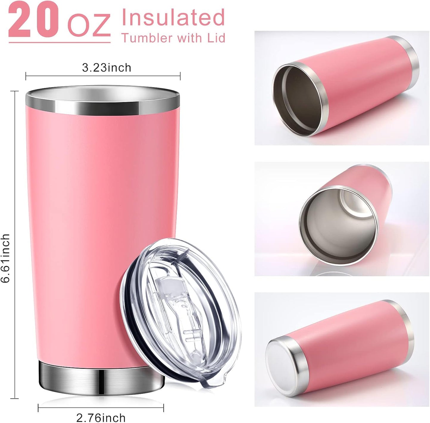 36 Pack Stainless Steel Tumblers Bulk with Lids Double Wall Vacuum Insulated Coffee Cups Blank leakproof Powder Coated Tumblers for Engraving Wedding Graduation Party Favors(20 oz,Mixed)