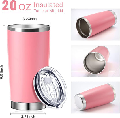 36 Pack Stainless Steel Tumblers Bulk with Lids Double Wall Vacuum Insulated Coffee Cups Blank leakproof Powder Coated Tumblers for Engraving Wedding Graduation Party Favors(20 oz,Mixed)