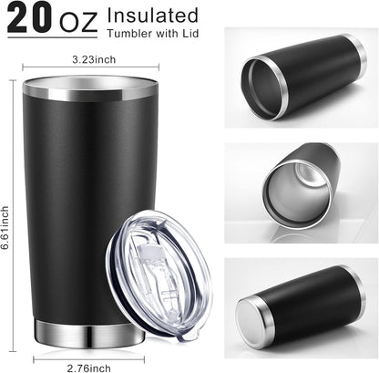 36 Pack Stainless Steel Tumblers Bulk with Lids Double Wall Vacuum Insulated Coffee Cups Blank leakproof Powder Coated Tumblers for Engraving Wedding Graduation Party Favors(20 oz,Mixed)