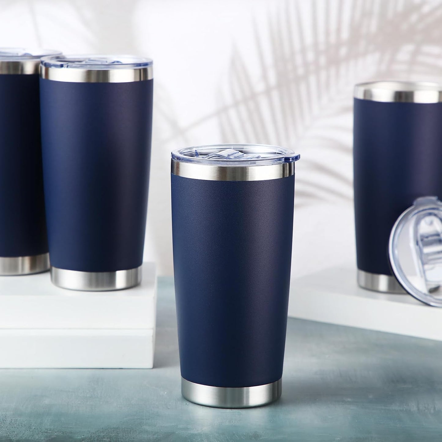 36 Pack Stainless Steel Tumblers Bulk with Lids Double Wall Vacuum Insulated Coffee Cups Blank leakproof Powder Coated Tumblers for Engraving Wedding Graduation Party Favors(20 oz,Mixed)