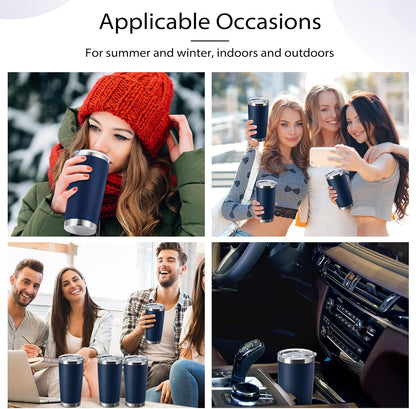 36 Pack Stainless Steel Tumblers Bulk with Lids Double Wall Vacuum Insulated Coffee Cups Blank leakproof Powder Coated Tumblers for Engraving Wedding Graduation Party Favors(20 oz,Mixed)