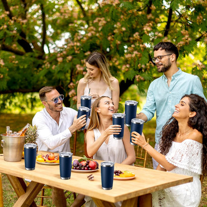 36 Pack Stainless Steel Tumblers Bulk with Lids Double Wall Vacuum Insulated Coffee Cups Blank leakproof Powder Coated Tumblers for Engraving Wedding Graduation Party Favors(20 oz,Mixed)