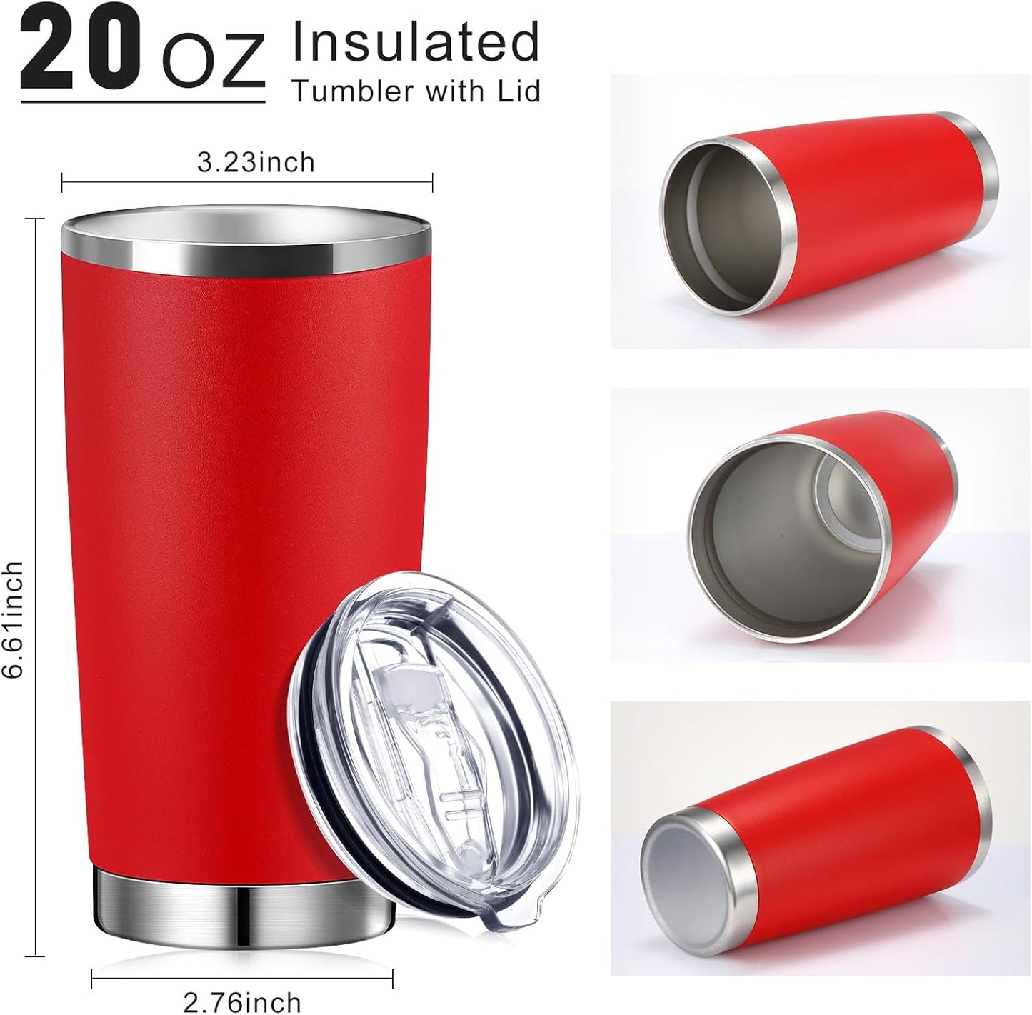 36 Pack Stainless Steel Tumblers Bulk with Lids Double Wall Vacuum Insulated Coffee Cups Blank leakproof Powder Coated Tumblers for Engraving Wedding Graduation Party Favors(20 oz,Mixed)