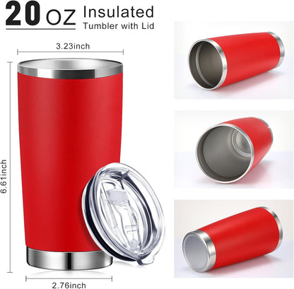 36 Pack Stainless Steel Tumblers Bulk with Lids Double Wall Vacuum Insulated Coffee Cups Blank leakproof Powder Coated Tumblers for Engraving Wedding Graduation Party Favors(20 oz,Mixed)