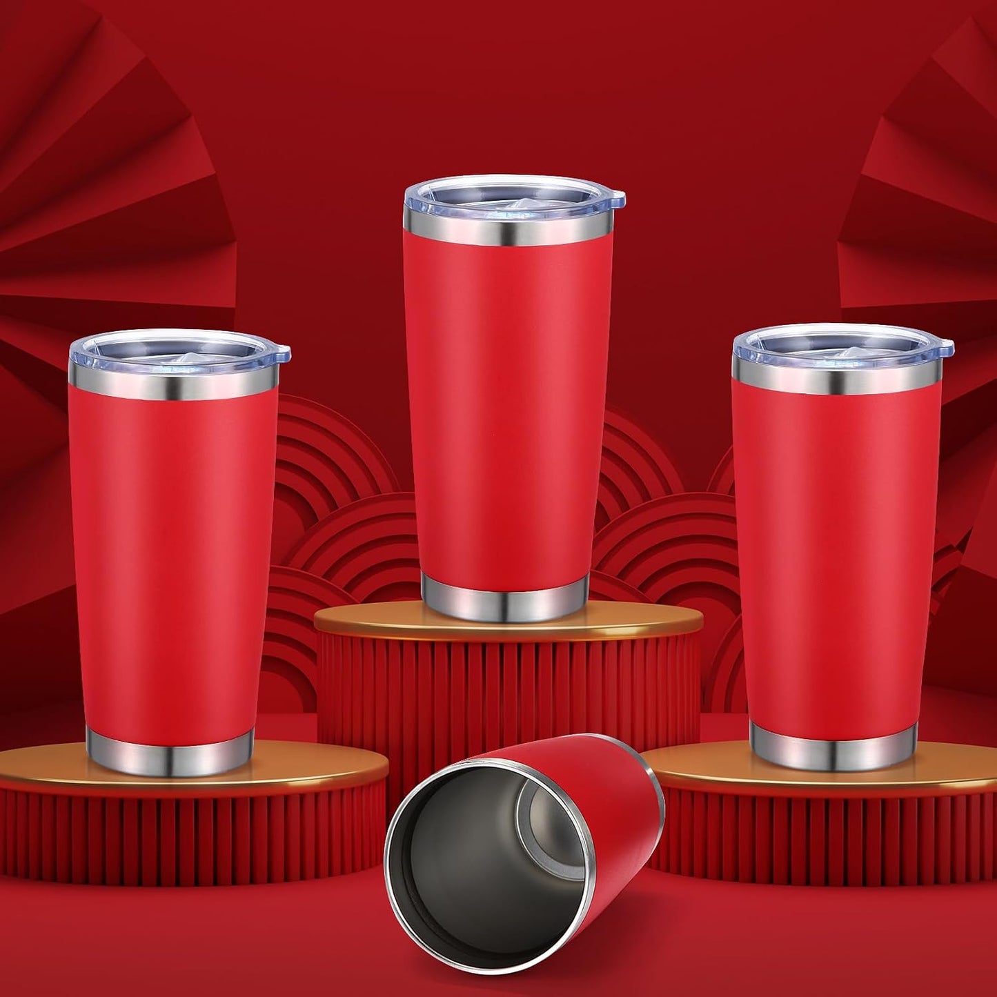 36 Pack Stainless Steel Tumblers Bulk with Lids Double Wall Vacuum Insulated Coffee Cups Blank leakproof Powder Coated Tumblers for Engraving Wedding Graduation Party Favors(20 oz,Mixed)