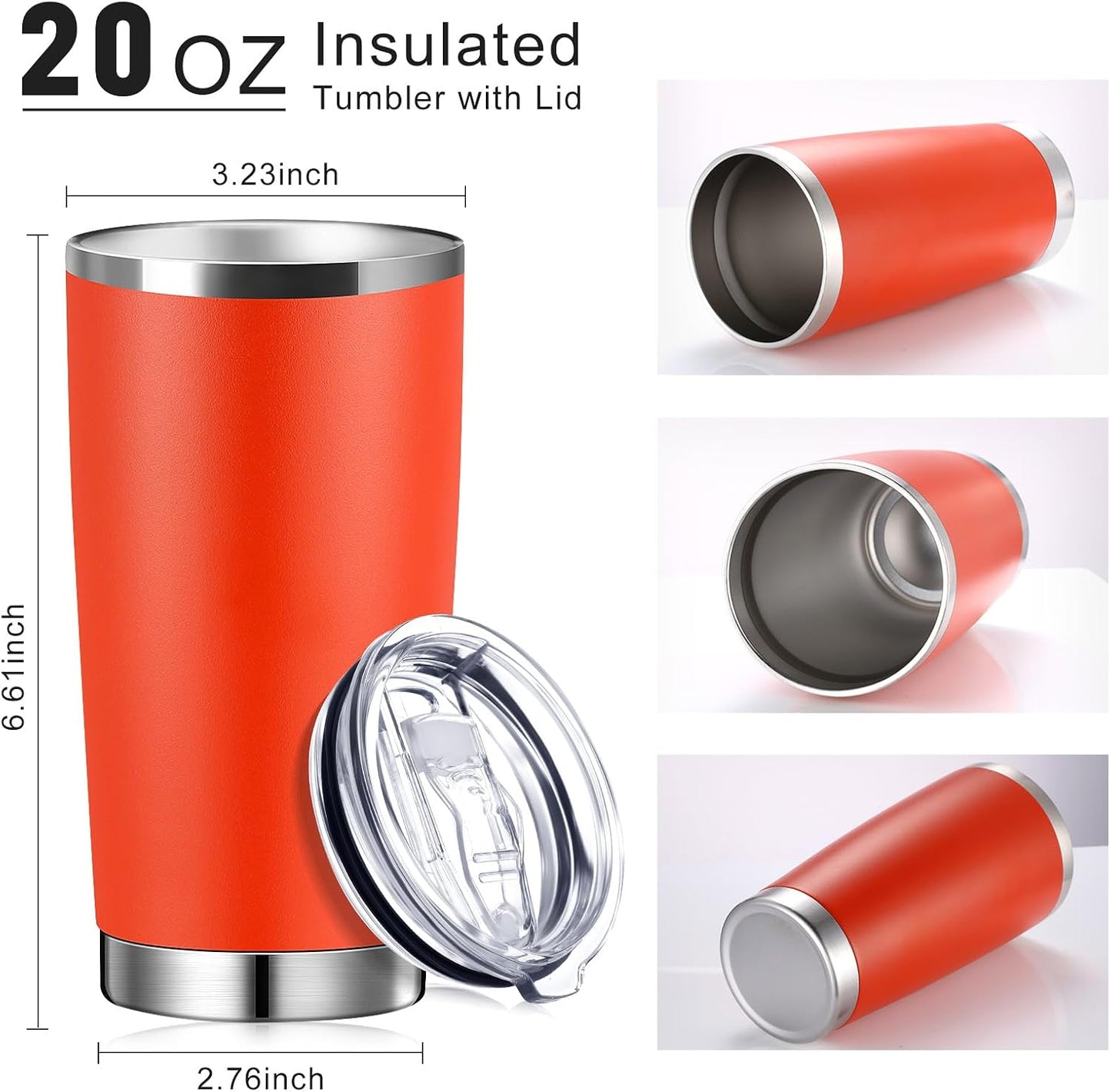 36 Pack Stainless Steel Tumblers Bulk with Lids Double Wall Vacuum Insulated Coffee Cups Blank leakproof Powder Coated Tumblers for Engraving Wedding Graduation Party Favors(20 oz,Mixed)