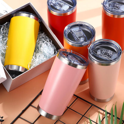 36 Pack Stainless Steel Tumblers Bulk with Lids Double Wall Vacuum Insulated Coffee Cups Blank leakproof Powder Coated Tumblers for Engraving Wedding Graduation Party Favors(20 oz,Mixed)