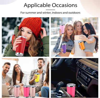 36 Pack Stainless Steel Tumblers Bulk with Lids Double Wall Vacuum Insulated Coffee Cups Blank leakproof Powder Coated Tumblers for Engraving Wedding Graduation Party Favors(20 oz,Mixed)
