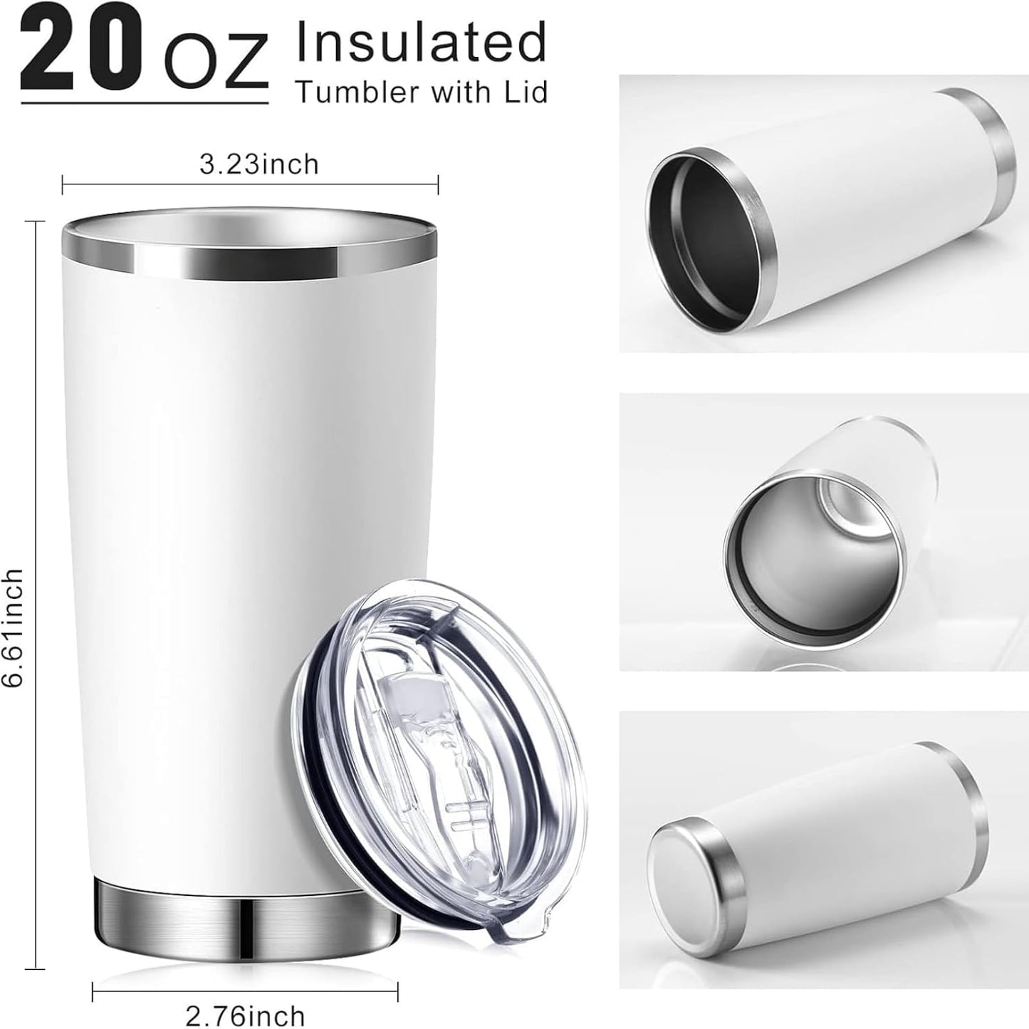 36 Pack Stainless Steel Tumblers Bulk with Lids Double Wall Vacuum Insulated Coffee Cups Blank leakproof Powder Coated Tumblers for Engraving Wedding Graduation Party Favors(20 oz,Mixed)