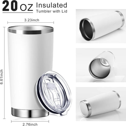 36 Pack Stainless Steel Tumblers Bulk with Lids Double Wall Vacuum Insulated Coffee Cups Blank leakproof Powder Coated Tumblers for Engraving Wedding Graduation Party Favors(20 oz,Mixed)