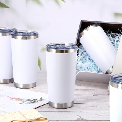 36 Pack Stainless Steel Tumblers Bulk with Lids Double Wall Vacuum Insulated Coffee Cups Blank leakproof Powder Coated Tumblers for Engraving Wedding Graduation Party Favors(20 oz,Mixed)