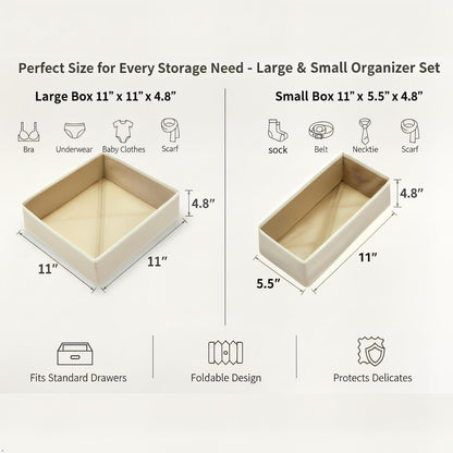 Underwear Drawer Organizer, 2 Pack, Khaki