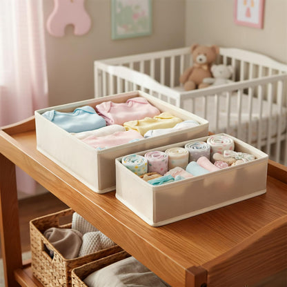 Underwear Drawer Organizer, 2 Pack, Khaki