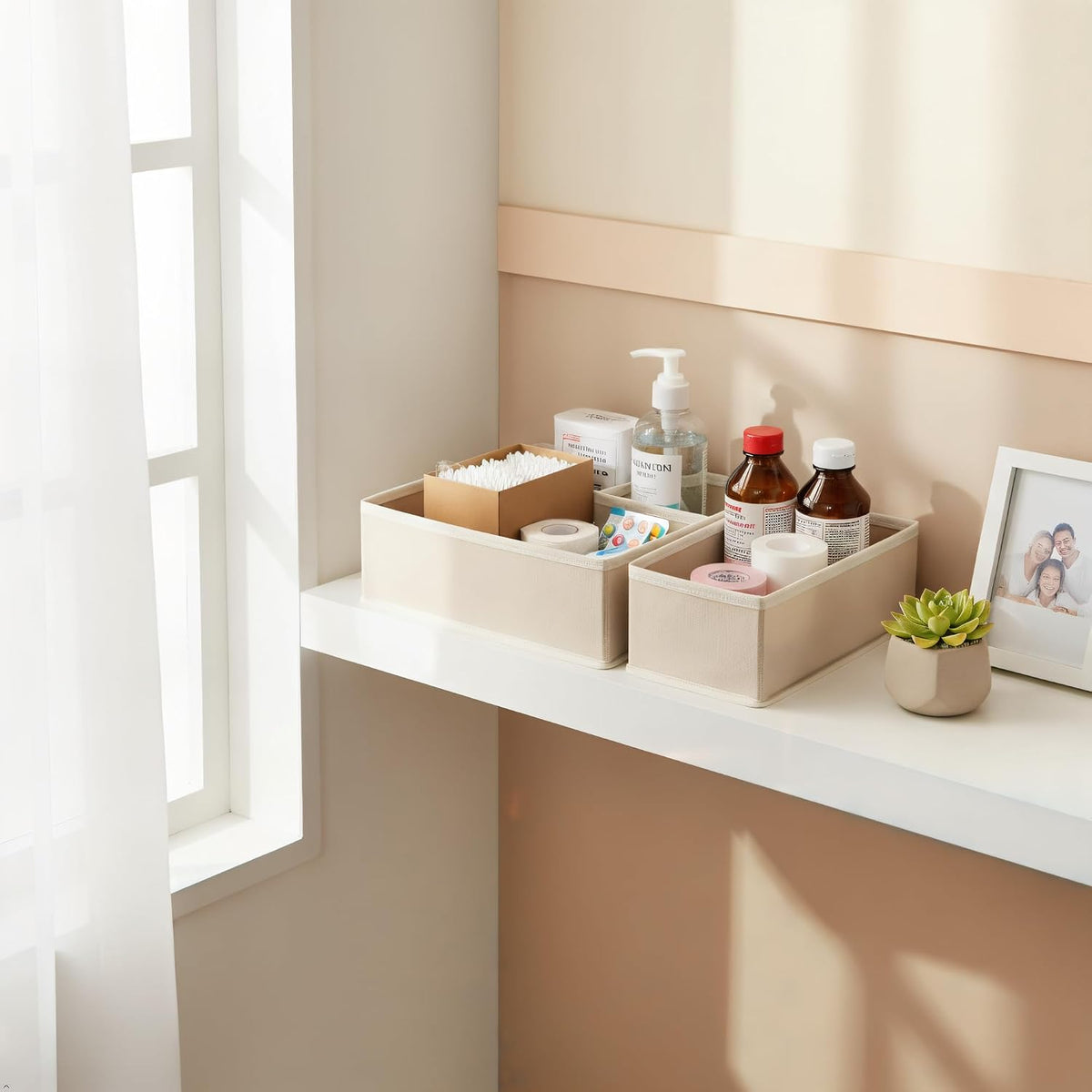 Underwear Drawer Organizer, 2 Pack, Khaki