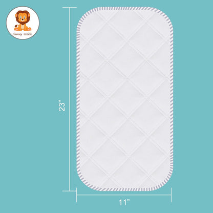 6 Pack Baby Waterproof Changing Pad Liners - Quilted Thicker Ultra Soft Changing Table Cover Liners - Durable & Easy to Clean - White - 23" x 11"