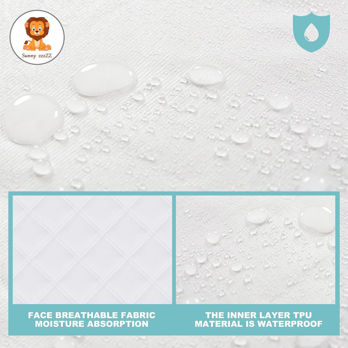 6 Pack Baby Waterproof Changing Pad Liners - Quilted Thicker Ultra Soft Changing Table Cover Liners - Durable & Easy to Clean - White - 23" x 11"