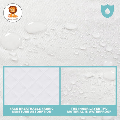 6 Pack Baby Waterproof Changing Pad Liners - Quilted Thicker Ultra Soft Changing Table Cover Liners - Durable & Easy to Clean - White - 23" x 11"