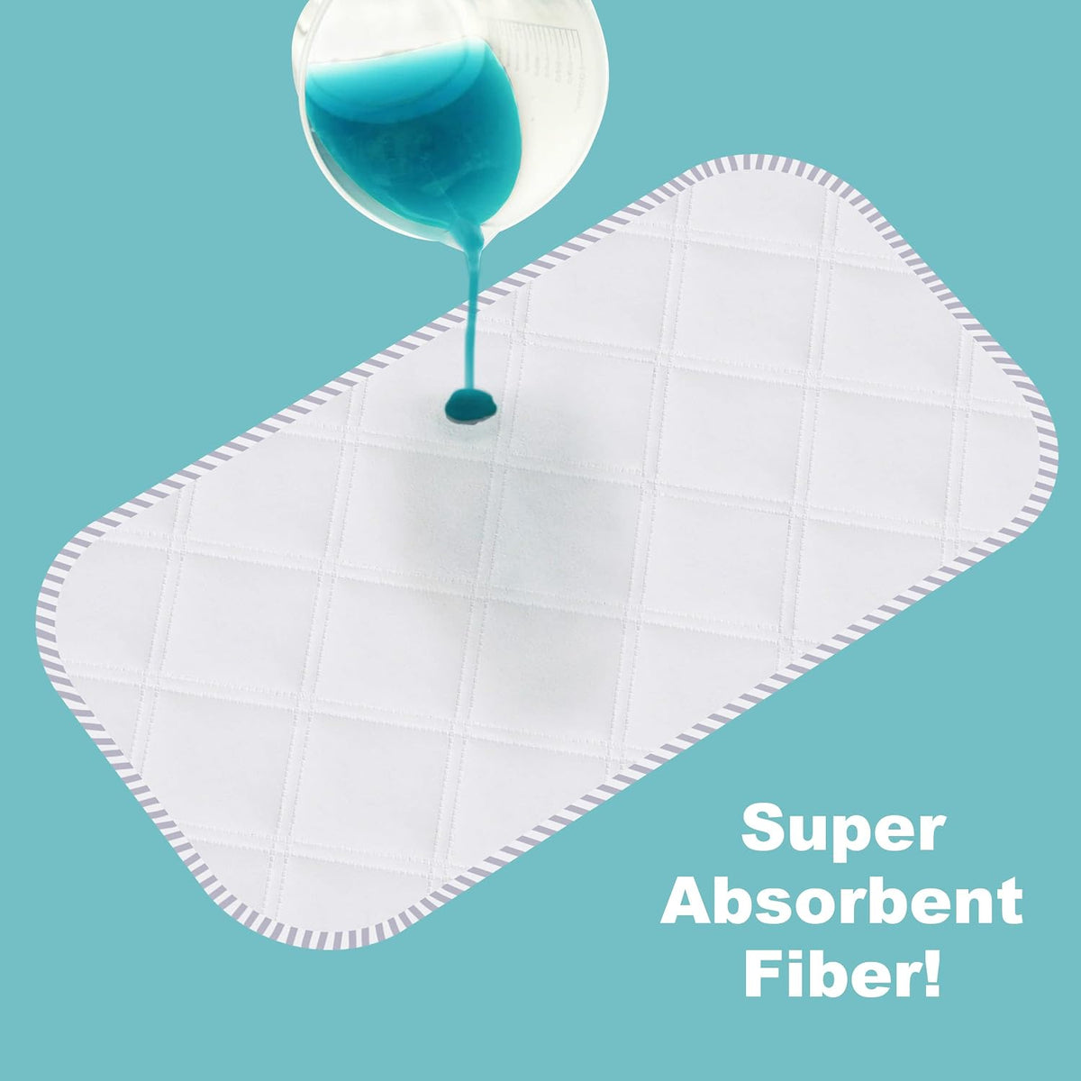 6 Pack Baby Waterproof Changing Pad Liners - Quilted Thicker Ultra Soft Changing Table Cover Liners - Durable & Easy to Clean - White - 23" x 11"