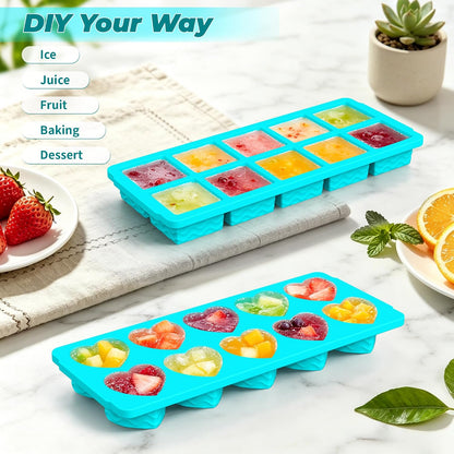 Silicone Freezer Molds for Food, 5-Pack with Steel Rim for Meal Prep