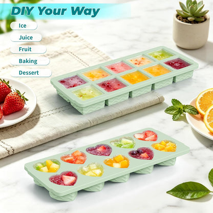 Silicone Freezer Molds for Food, 5-Pack with Steel Rim for Meal Prep