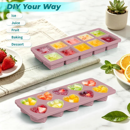 Silicone Freezer Molds for Food, 5-Pack with Steel Rim for Meal Prep