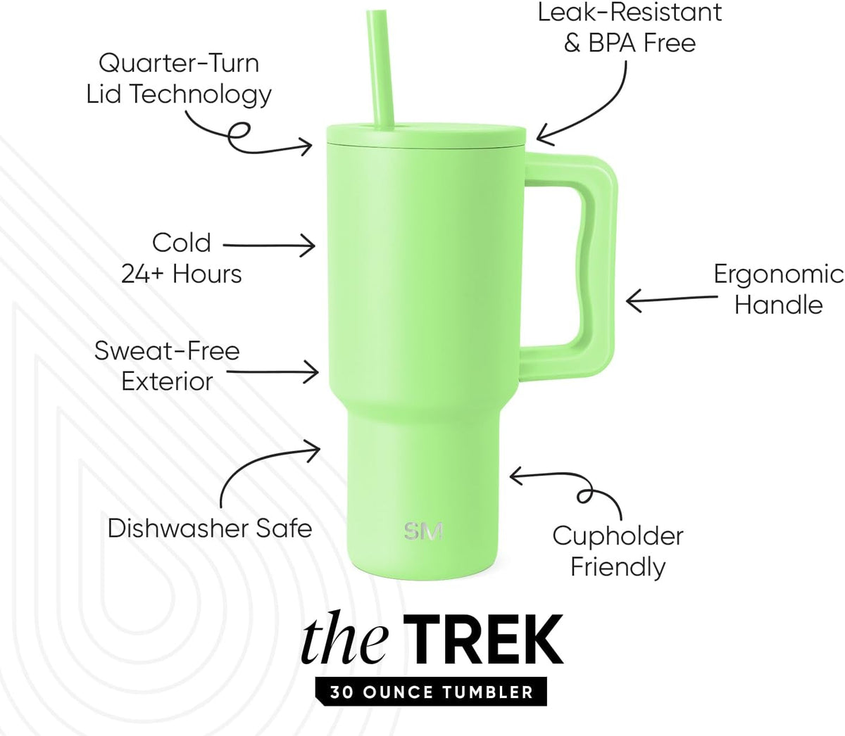 Tumbler with Handle and Straw | 30oz | Tie Dye - Colors A
