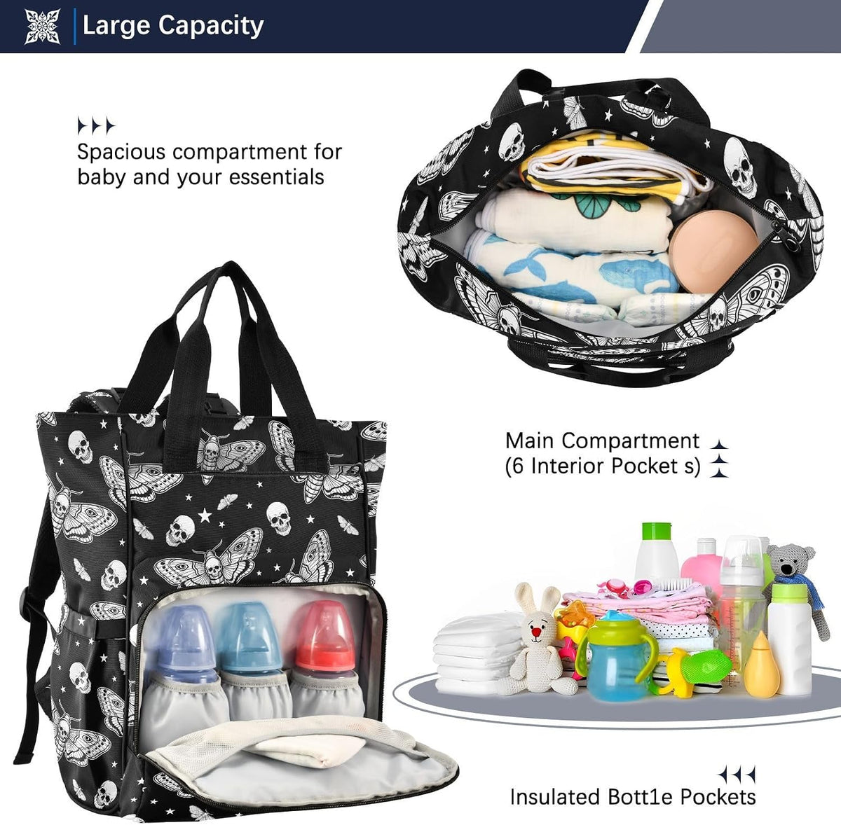 Leopard Light Gray Diaper Bag Backpack Insulated Pockets Organizer Bag Diaper Backpack for Boy Girl Unisex Baby Women Travel - Colors A