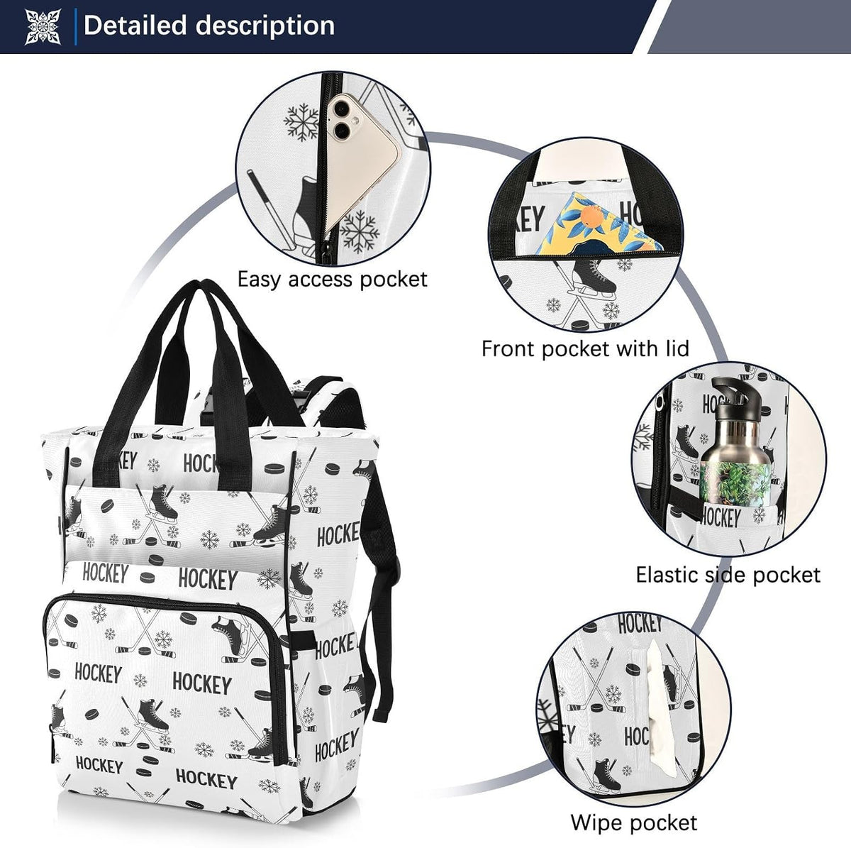 Leopard Light Gray Diaper Bag Backpack Insulated Pockets Organizer Bag Diaper Backpack for Boy Girl Unisex Baby Women Travel - Colors A