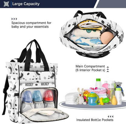 Leopard Light Gray Diaper Bag Backpack Insulated Pockets Organizer Bag Diaper Backpack for Boy Girl Unisex Baby Women Travel - Colors A