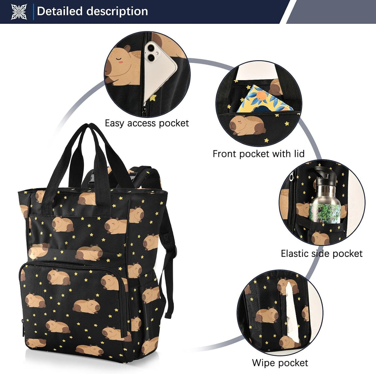 Leopard Light Gray Diaper Bag Backpack Insulated Pockets Organizer Bag Diaper Backpack for Boy Girl Unisex Baby Women Travel - Colors A