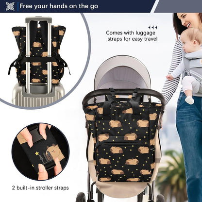 Leopard Light Gray Diaper Bag Backpack Insulated Pockets Organizer Bag Diaper Backpack for Boy Girl Unisex Baby Women Travel - Colors A